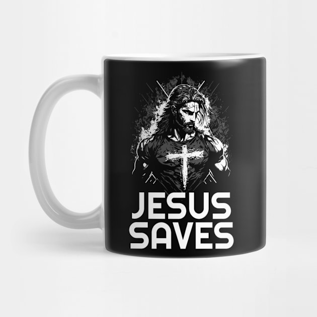 Jesus Saves, Jesus Hero by ChristianLifeApparel
